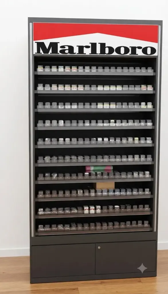 4x8 Feet Cigarette Display Metal with Pushers (Led light) 