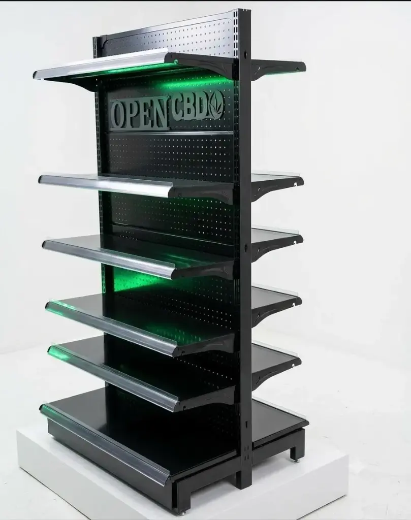 Metal Wall Shelf DOUBEL SID 10Layers (H5.9ft)X(W36"x(D12") (Black)