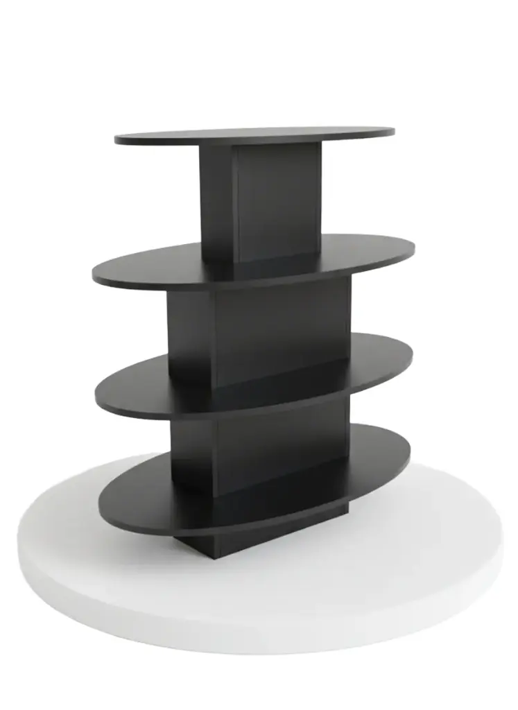 Oval Island Floor Display 4Layer Black
