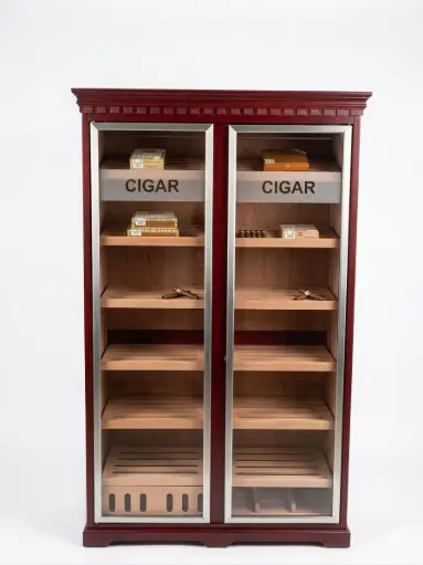 [CIGAR -00068] Cigar Wooden Cabinet with Humidifier RED 