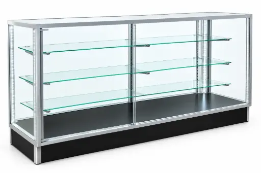 6 ft silver glass showcase