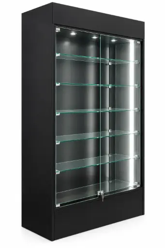 [Wall D-00055] 4 Feet Display WOOD  78H  with(Led Light) BLACK