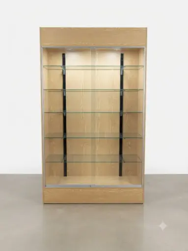 [Wall D-00604] 4 Feet Showcase WOOD  78H with(Led Light) WOOD