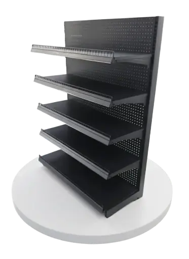 Single-sided Metal Wall Shelf 5 Layers (H 51")X(W40")X(D16") Black