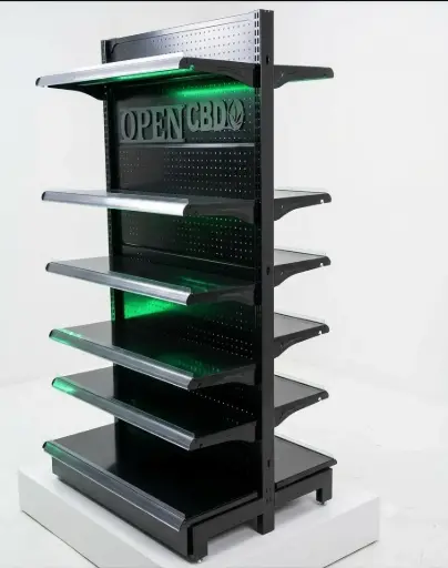 Metal Wall Shelf DOUBEL SID 10Layers (H5.9ft)X(W36"x(D12") (Black)
