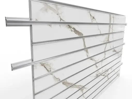 Slatwall Aluminum Inserts White 8’ x 4’