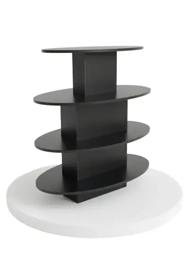 Oval Island Floor Display 4Layer Black