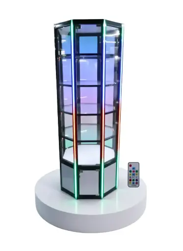 Octagonal Round Cabinet Black