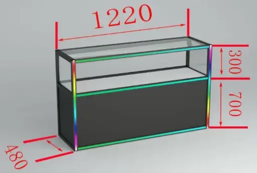 4FT Showcases 1shelf With Neon Lights 